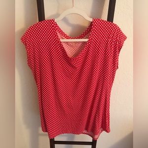 CORAL BAY CAP SLEEVE POLKA DOT TOP